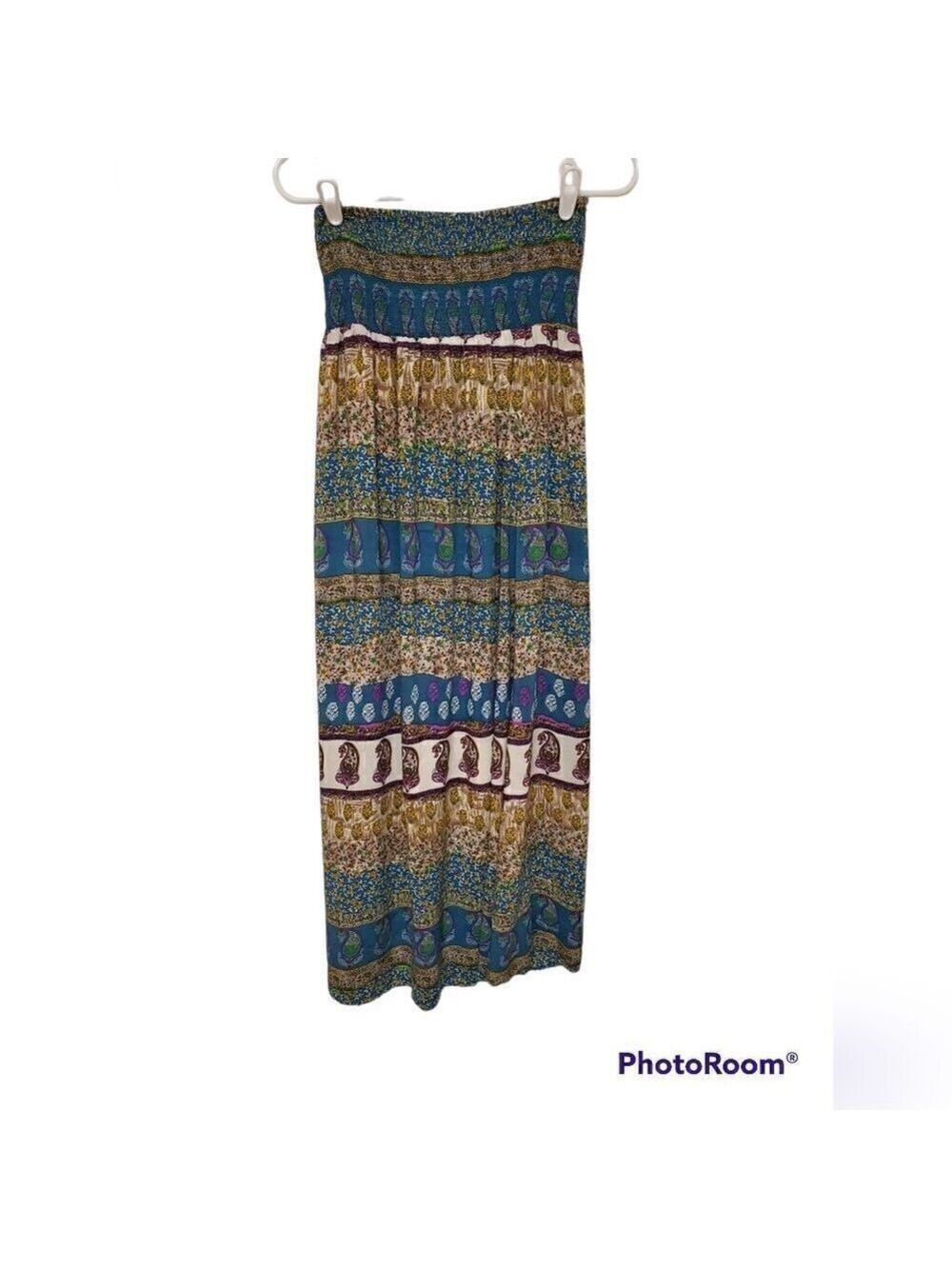 Bluebird maxi dress sleeveless boho paisley print size small